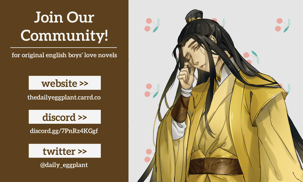 advertisement for the daily eggplant, a community for original english BL